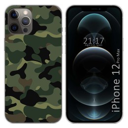 Funda Gel Tpu para Iphone 12 Pro Max (6.7) diseño Camuflaje Dibujos