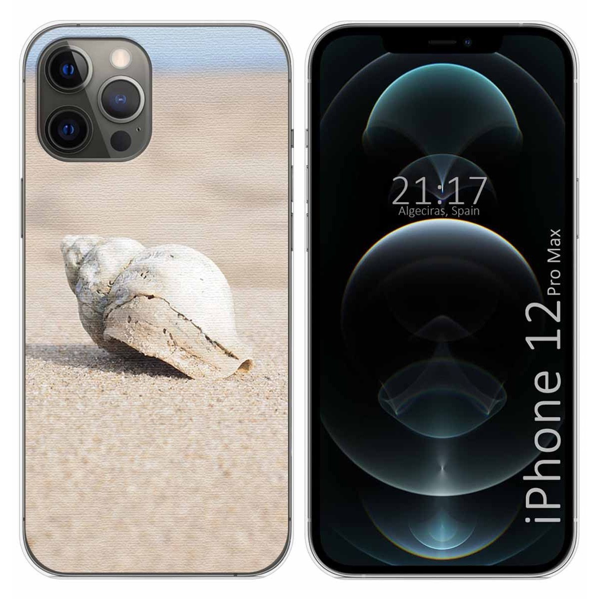 Funda Gel Tpu para Iphone 12 Pro Max (6.7) diseño Concha Dibujos