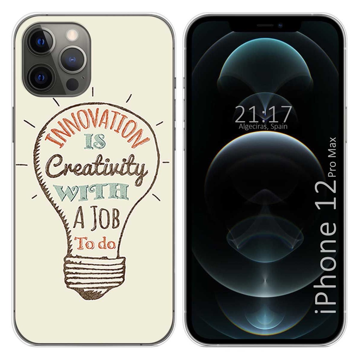 Funda Gel Tpu para Iphone 12 Pro Max (6.7) diseño Creativity Dibujos