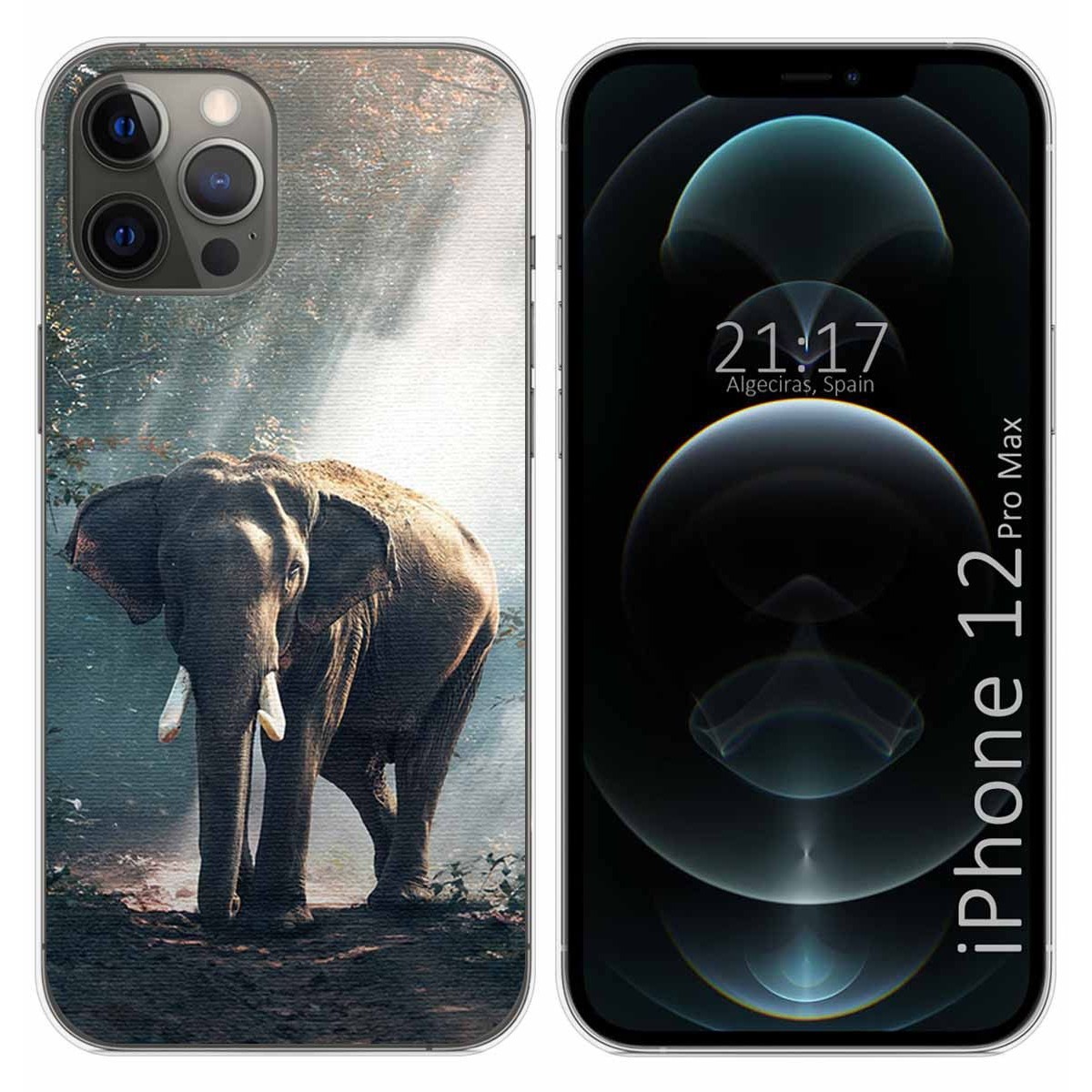 Funda Gel Tpu para Iphone 12 Pro Max (6.7) diseño Elefante Dibujos