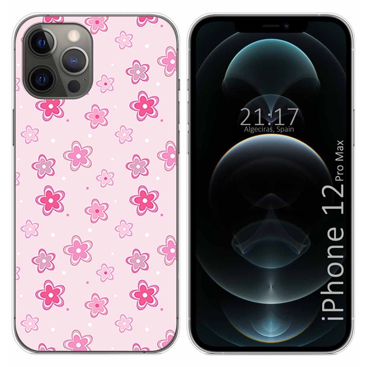 Funda Gel Tpu para Iphone 12 Pro Max (6.7) diseño Flores Dibujos