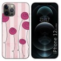 Funda Gel Tpu para Iphone 12 Pro Max (6.7) diseño Flores Vintage Dibujos