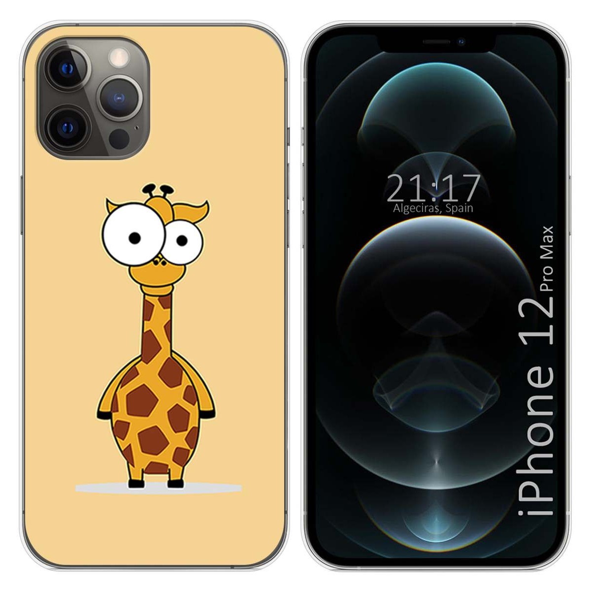 Funda Gel Tpu para Iphone 12 Pro Max (6.7) diseño Jirafa Dibujos