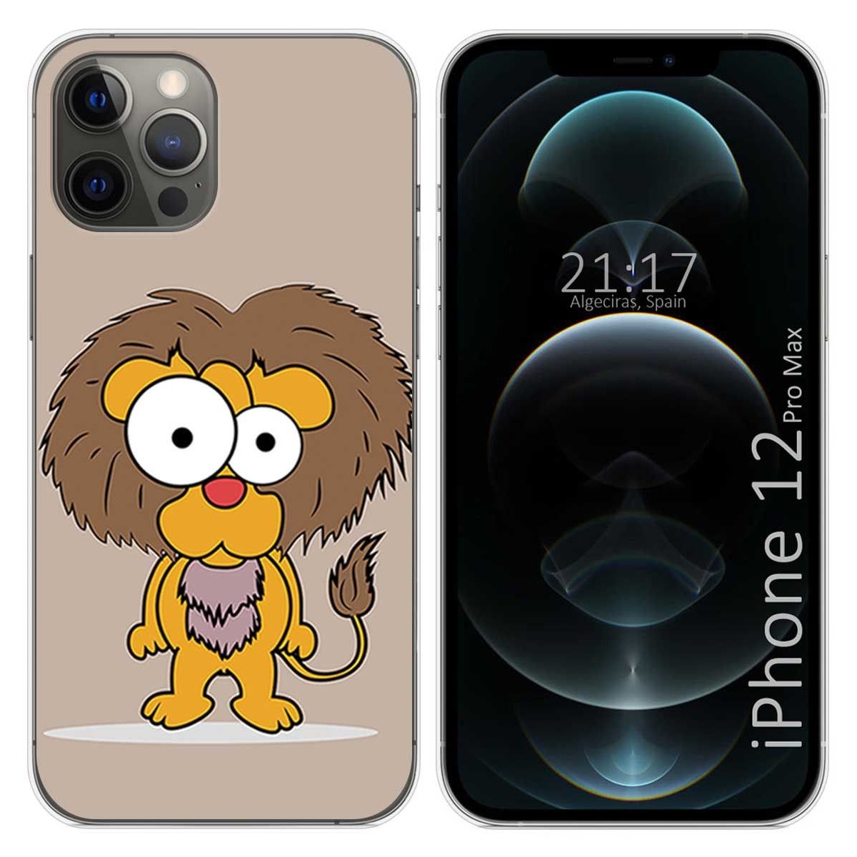 Funda Gel Tpu para Iphone 12 Pro Max (6.7) diseño Leon Dibujos
