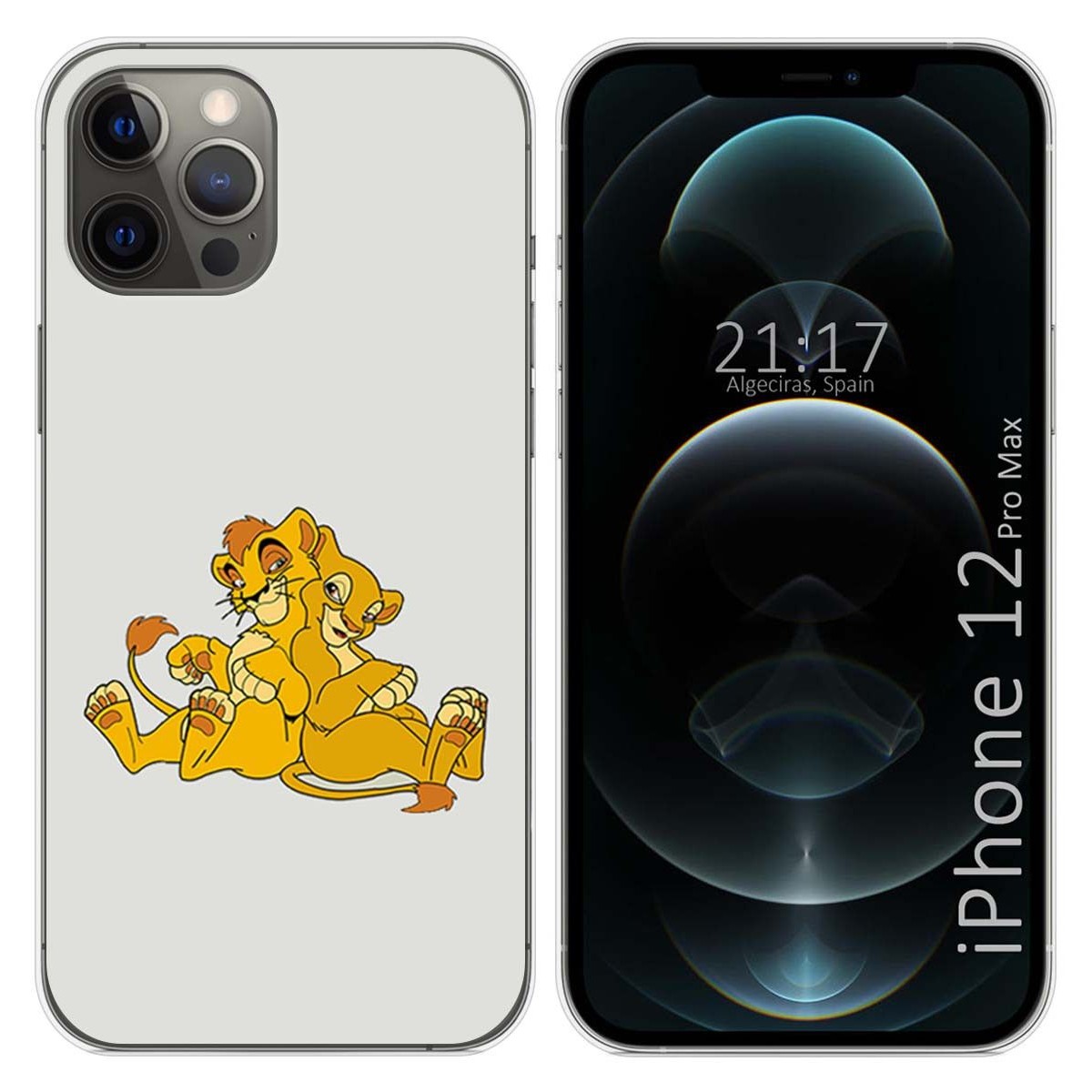 Funda Gel Tpu para Iphone 12 Pro Max (6.7) diseño Leones Dibujos