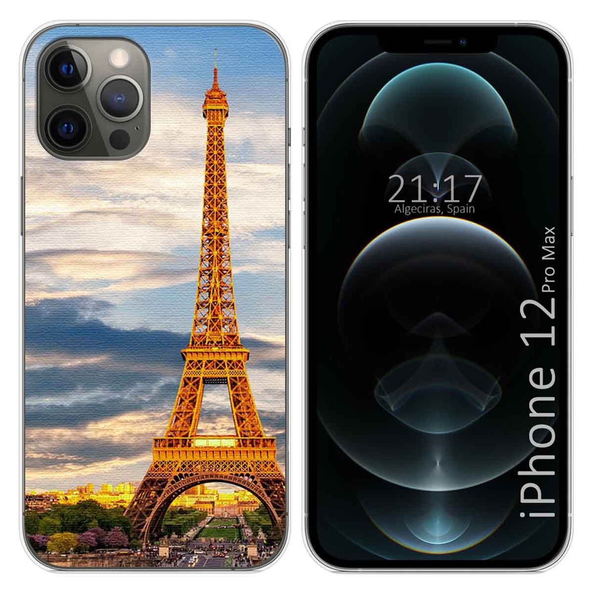 Funda Gel Tpu para Iphone 12 Pro Max (6.7) diseño Paris Dibujos