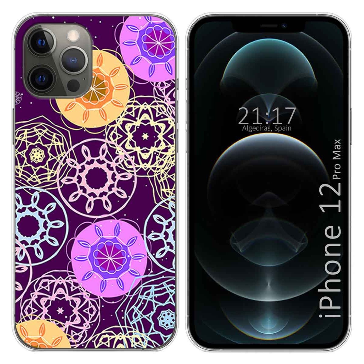 Funda Gel Tpu para Iphone 12 Pro Max (6.7) diseño Radial Dibujos