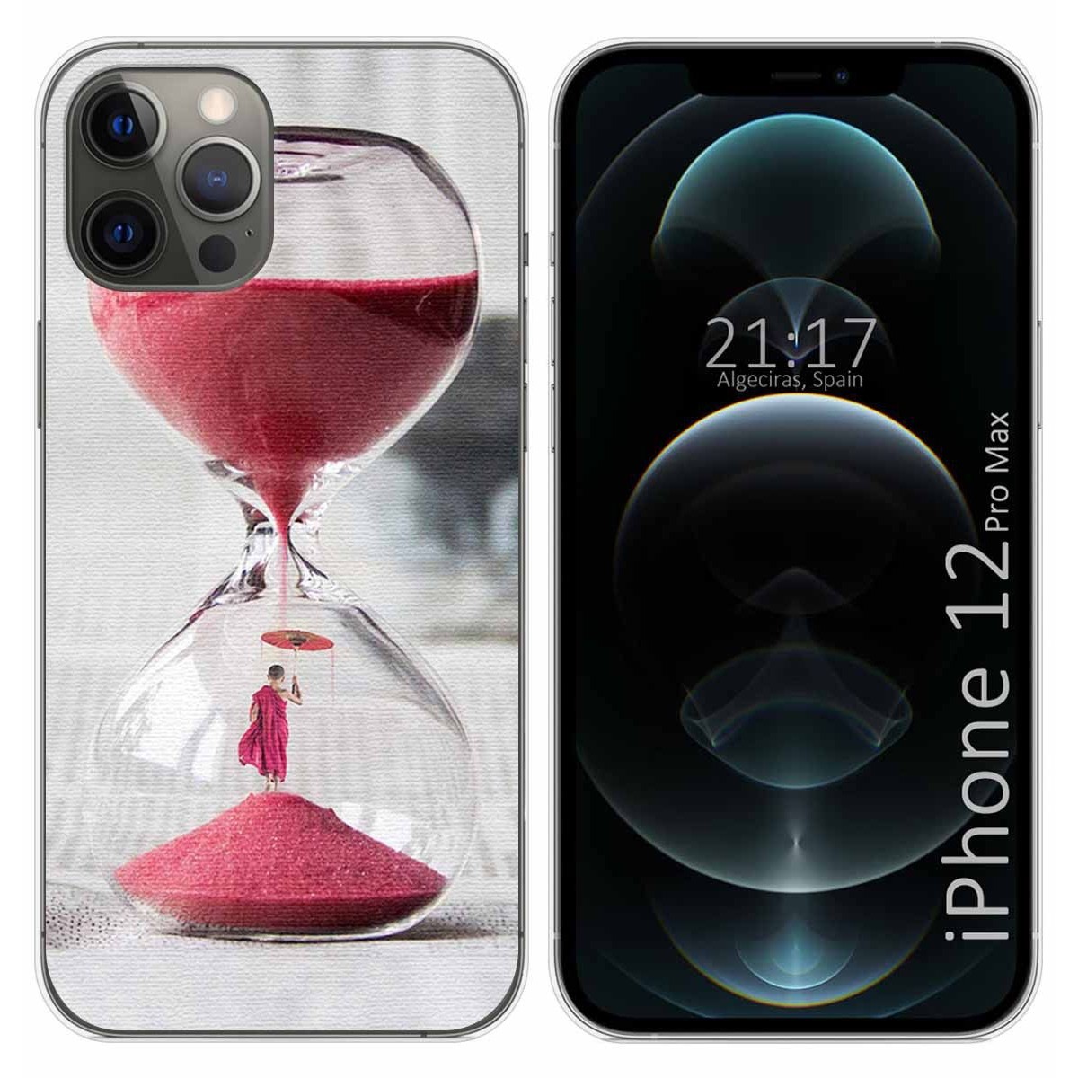 Funda Gel Tpu para Iphone 12 Pro Max (6.7) diseño Reloj Dibujos