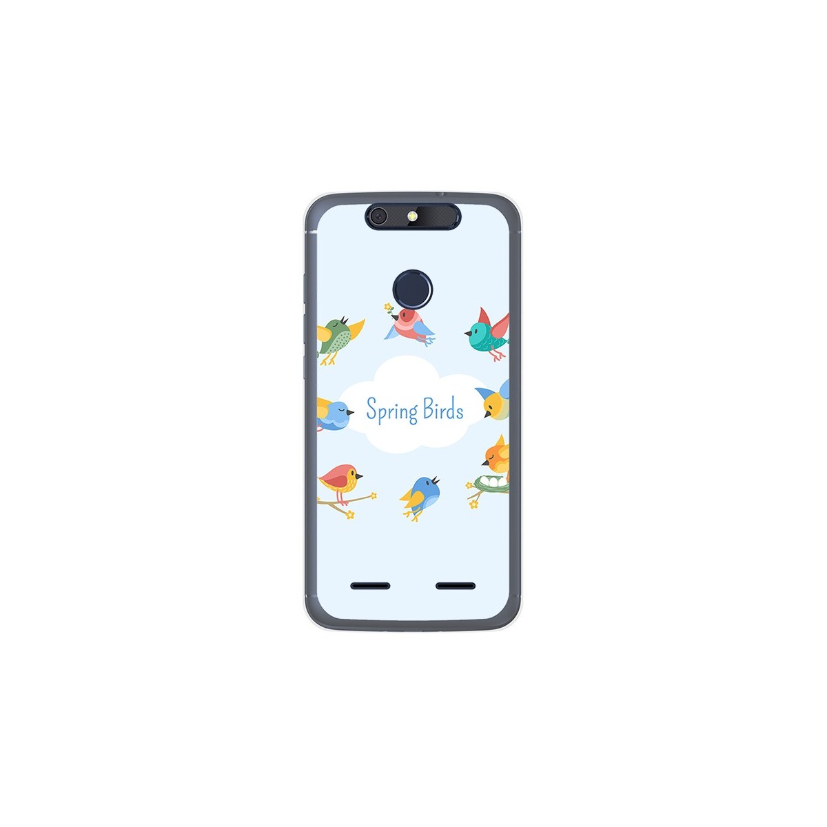 Funda Gel Tpu para Zte Blade V8 Lite Diseño Spring Birds Dibujos