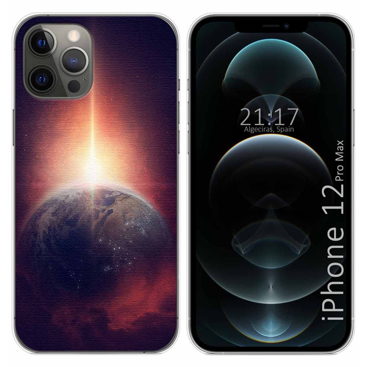 Funda Gel Tpu para Iphone 12 Pro Max (6.7) diseño Tierra Dibujos