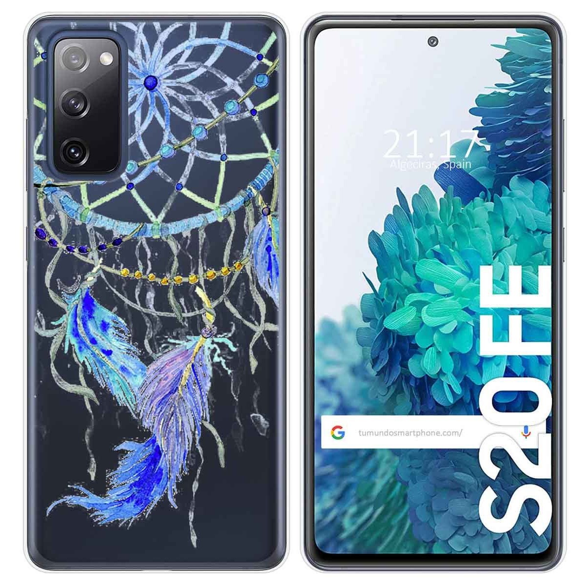 Funda Gel Transparente para Samsung Galaxy S20 FE diseño Plumas Dibujos