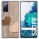 Funda Gel Tpu para Samsung Galaxy S20 FE diseño Corazones Madera Dibujos