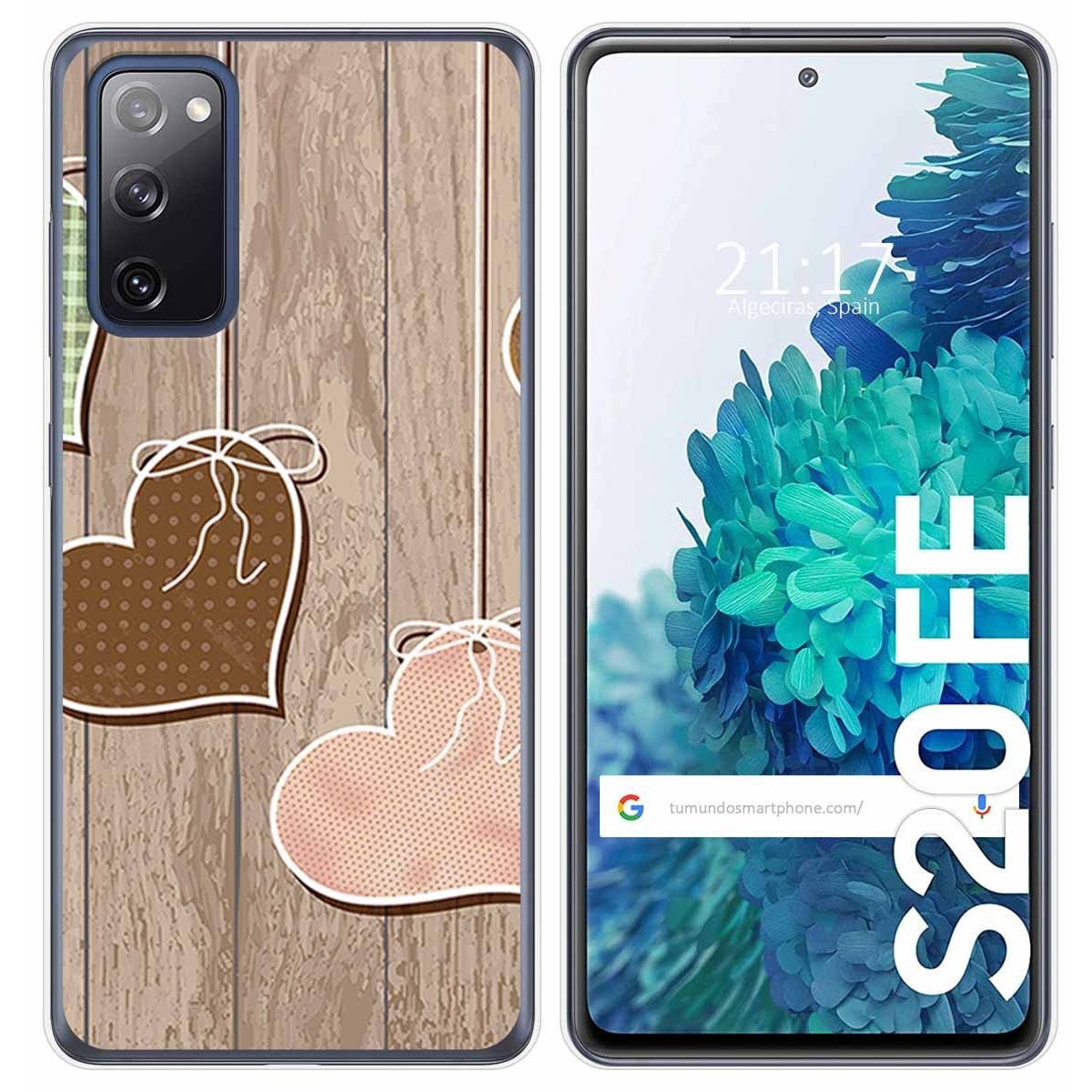 Funda Gel Tpu para Samsung Galaxy S20 FE diseño Corazones Madera Dibujos