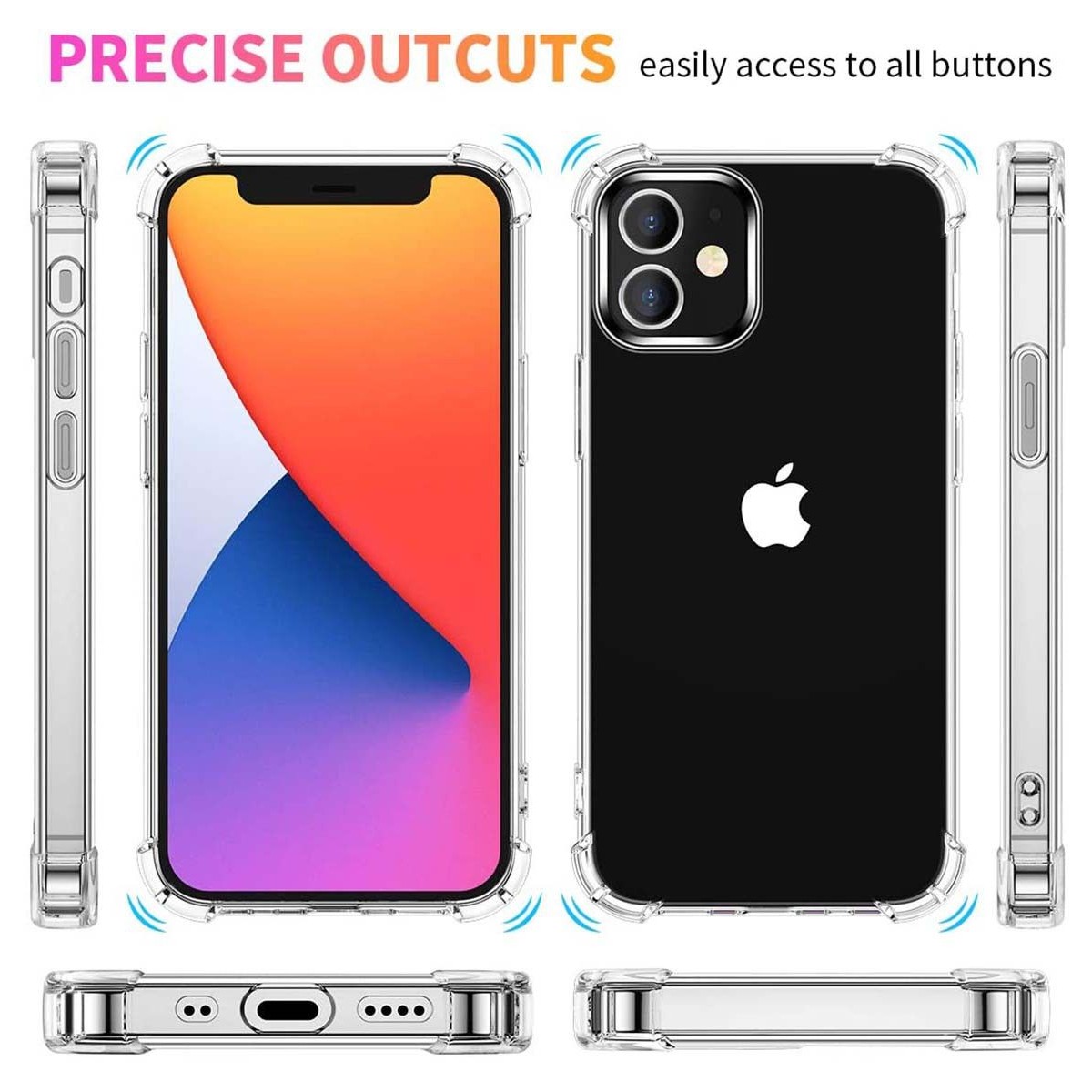 Funda Gel Tpu Anti-Shock Transparente para Iphone 12 Mini (5.4)