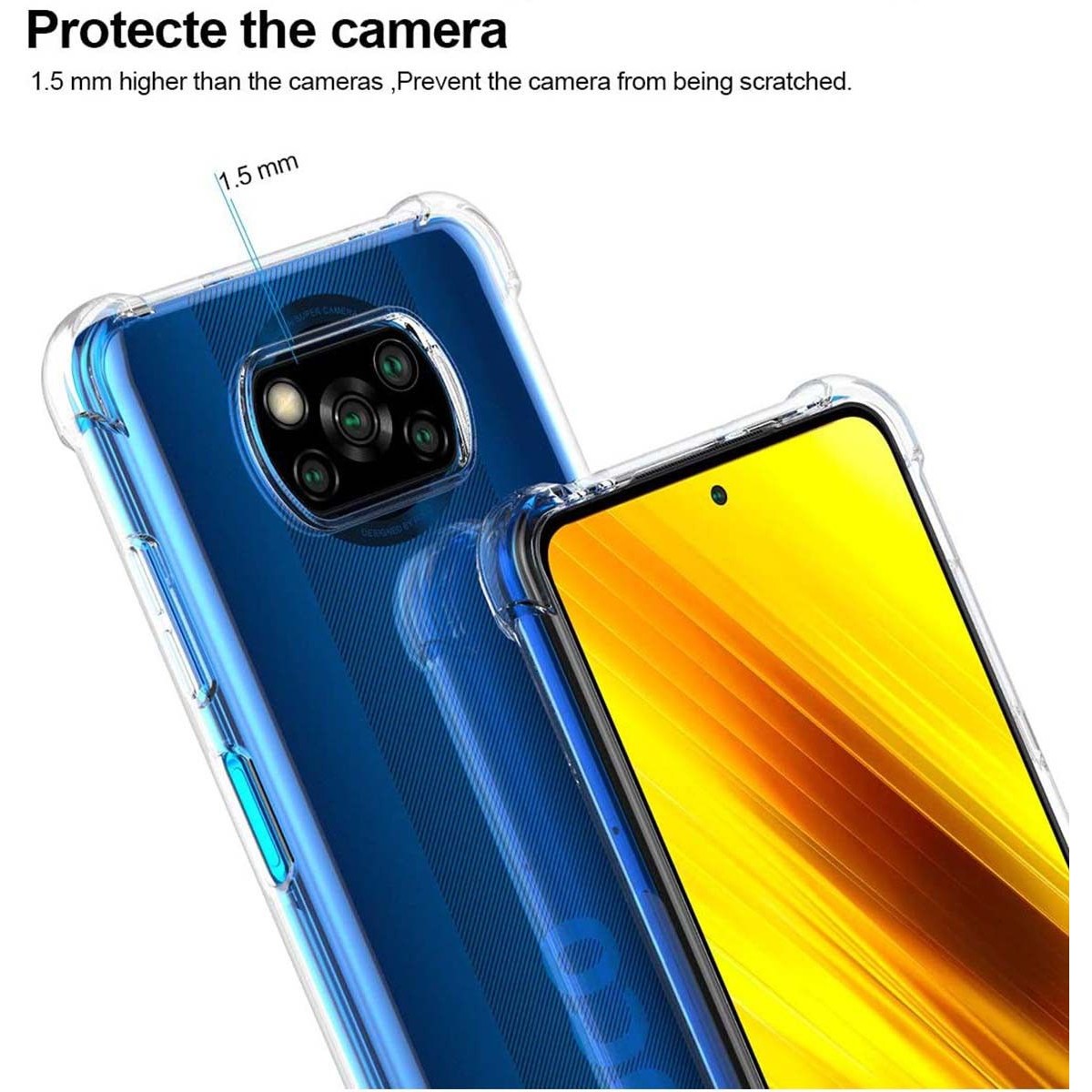 Funda Gel Tpu Anti-Shock Transparente para Xiaomi POCO X3 NFC / X3 PRO
