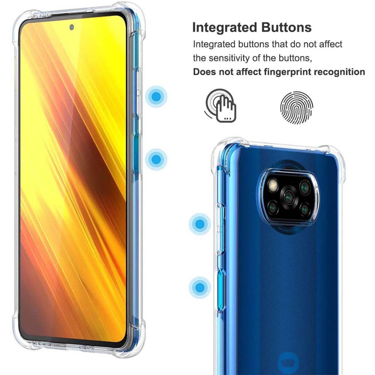 Funda Gel Tpu Anti-Shock Transparente para Xiaomi POCO X3 NFC / X3 PRO