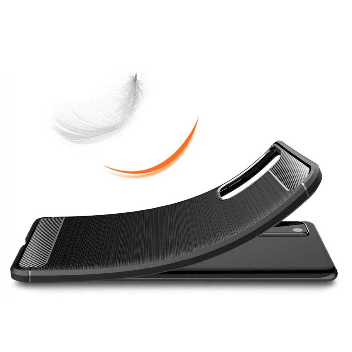 Funda Gel Tpu Tipo Carbon Negra para Samsung Galaxy S20 FE