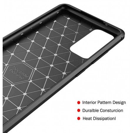 Funda Gel Tpu Tipo Carbon Negra para Samsung Galaxy S20 FE
