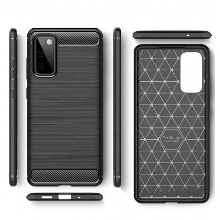 Funda Gel Tpu Tipo Carbon Negra para Samsung Galaxy S20 FE