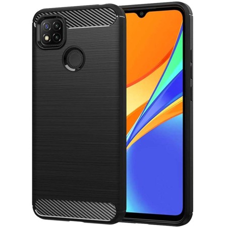 Funda Gel Tpu Tipo Carbon Negra para Xiaomi Redmi 9C