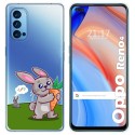 Funda Gel Transparente para Oppo Reno 4 5G diseño Conejo Dibujos