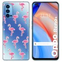 Funda Gel Transparente para Oppo Reno 4 5G diseño Flamenco Dibujos