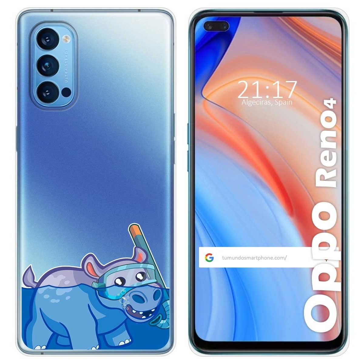 Funda Gel Transparente para Oppo Reno 4 5G diseño Hipo Dibujos