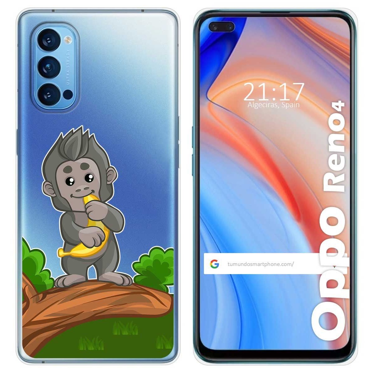 Funda Gel Transparente para Oppo Reno 4 5G diseño Mono Dibujos