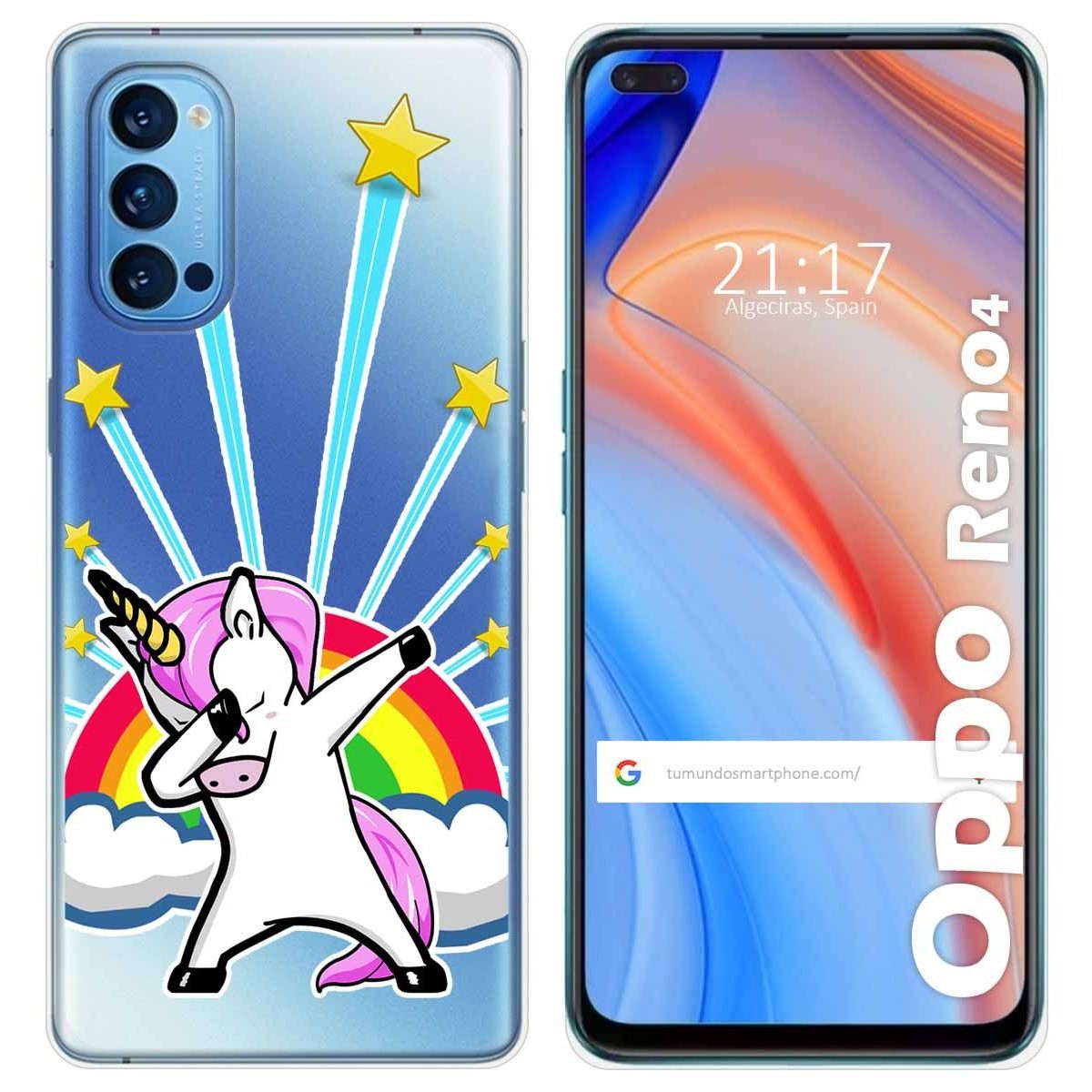 Funda Gel Transparente para Oppo Reno 4 5G diseño Unicornio Dibujos