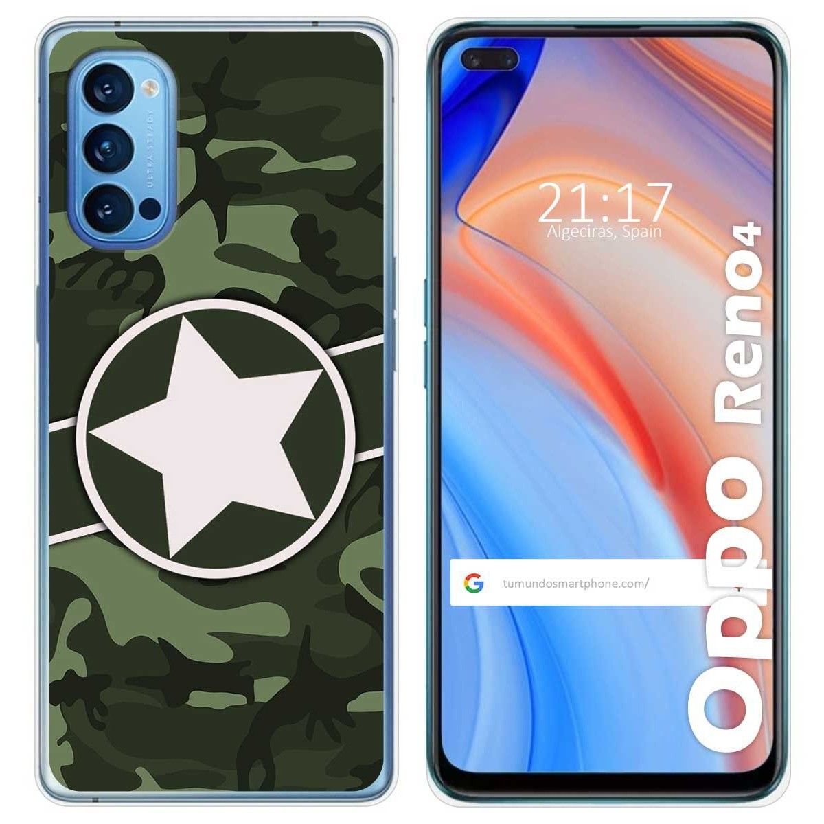 Funda Gel Tpu para Oppo Reno 4 5G diseño Camuflaje 01 Dibujos