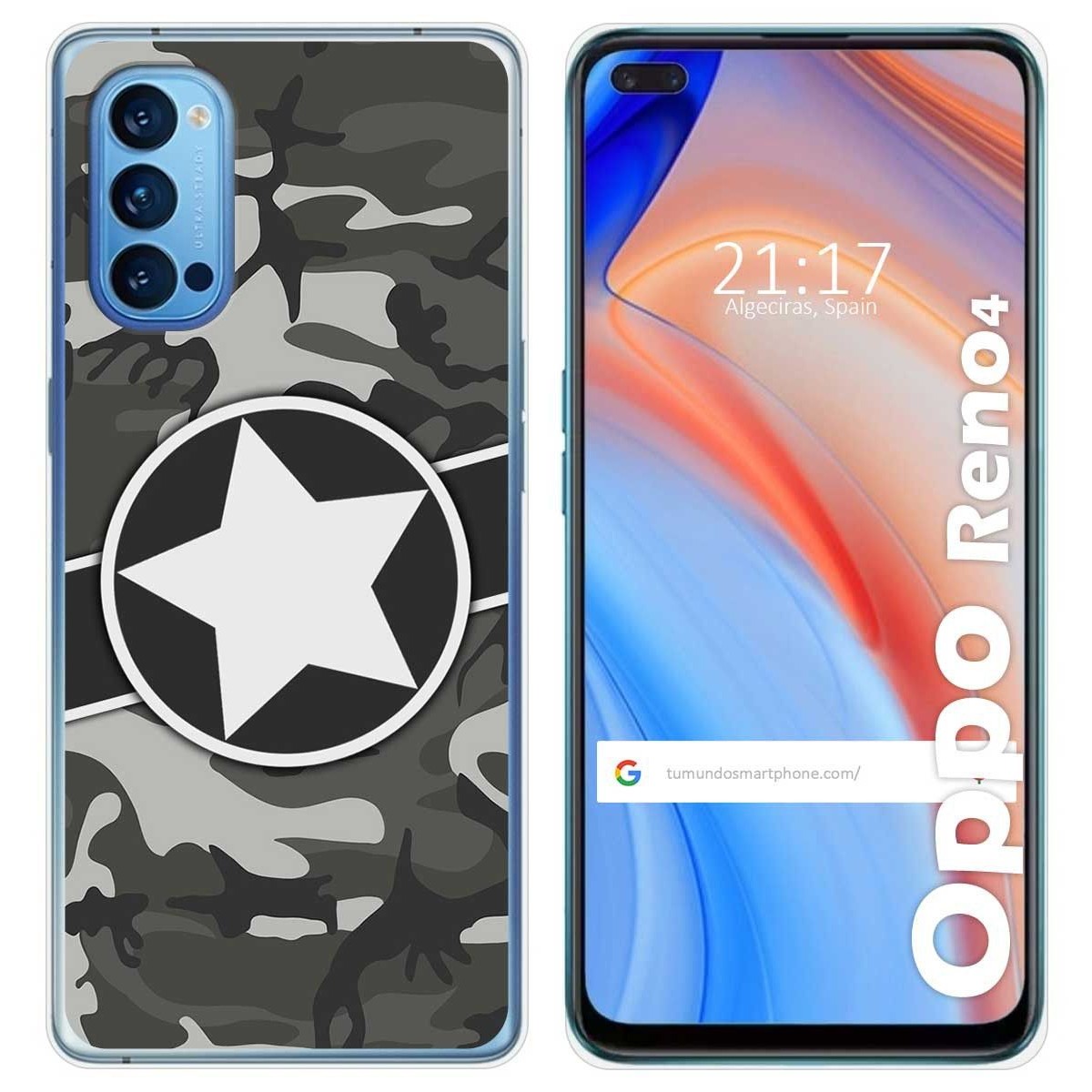 Funda Gel Tpu para Oppo Reno 4 5G diseño Camuflaje 02 Dibujos