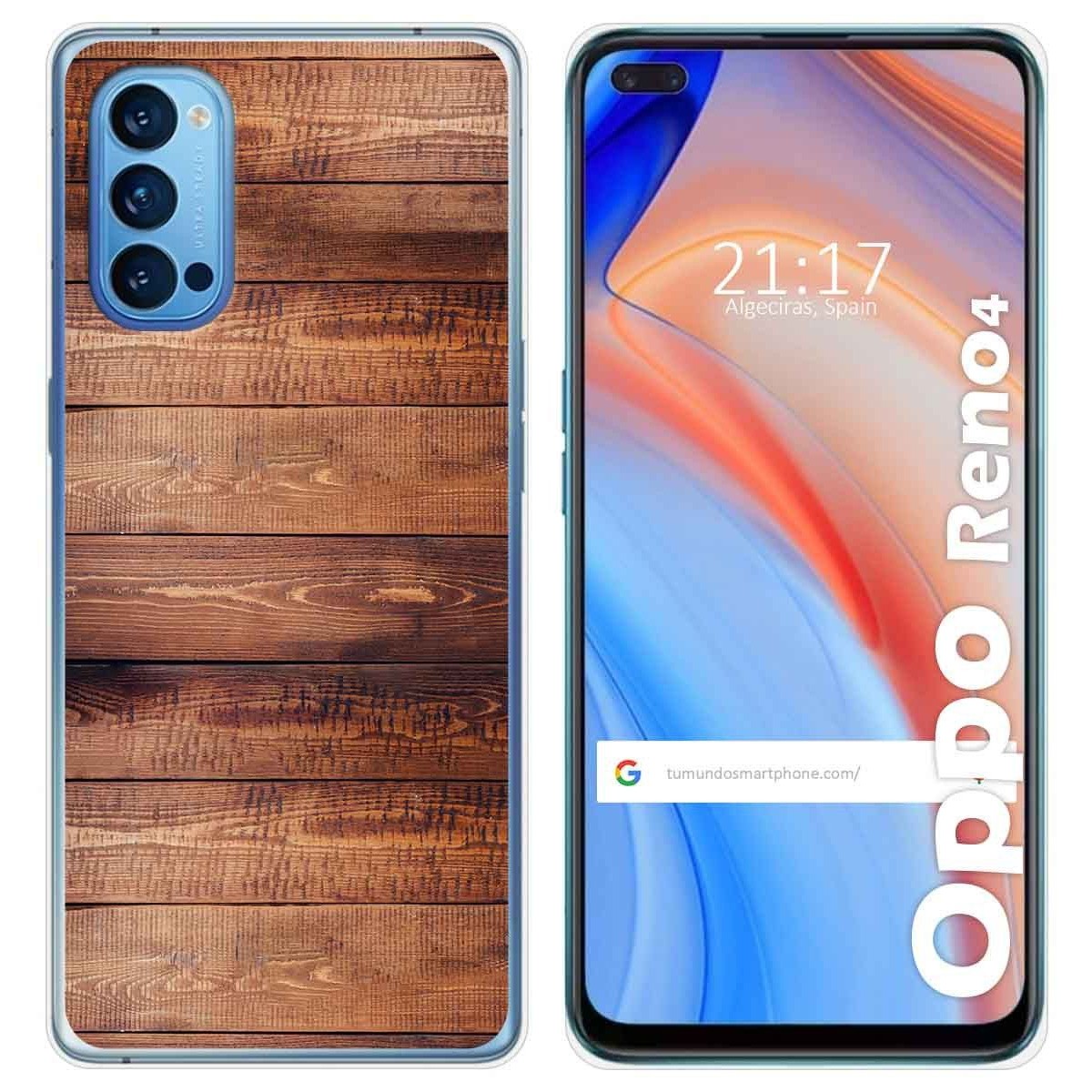 Funda Gel Tpu para Oppo Reno 4 5G diseño Madera 02 Dibujos