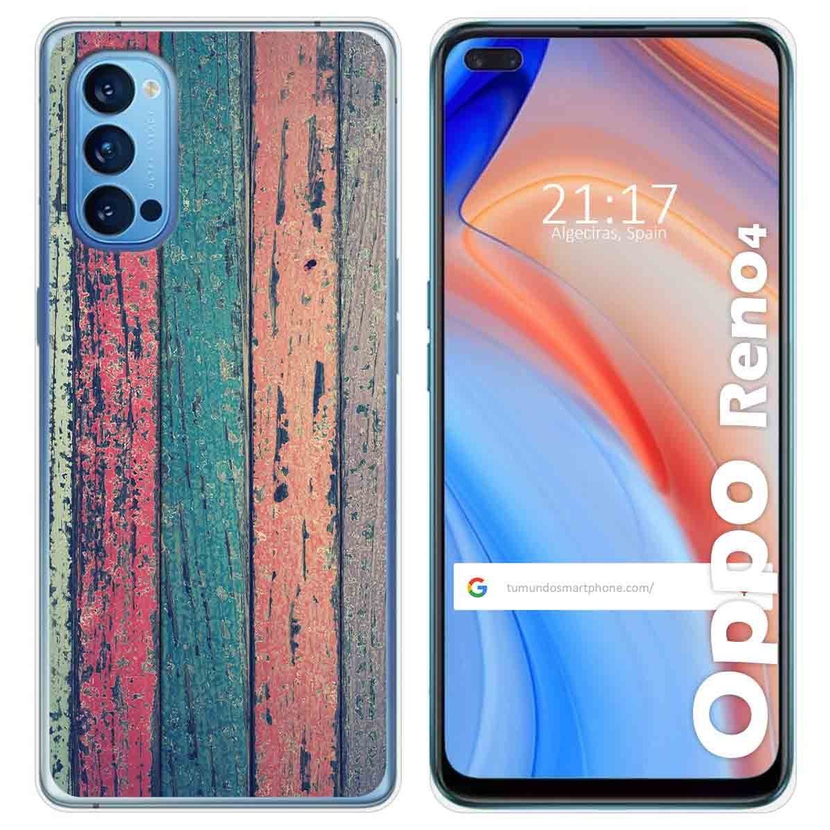 Funda Gel Tpu para Oppo Reno 4 5G diseño Madera 10 Dibujos