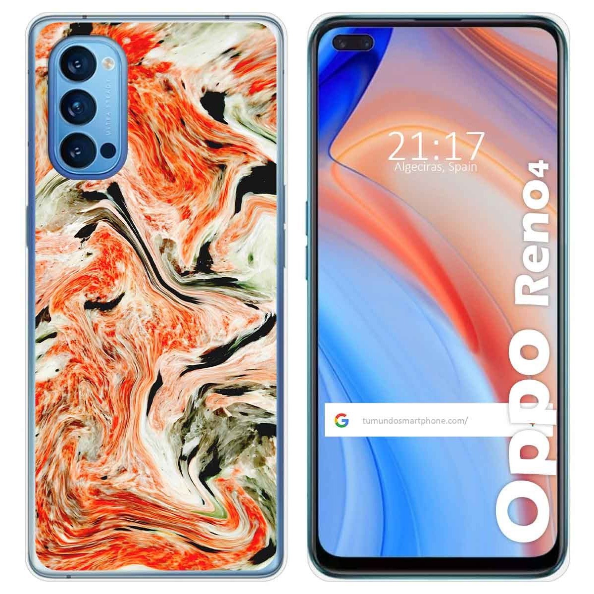 Funda Gel Tpu para Oppo Reno 4 5G diseño Mármol 12 Dibujos