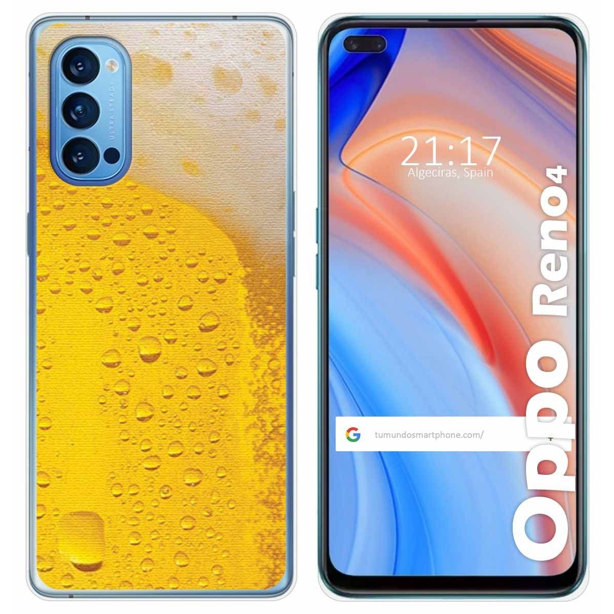 Funda Gel Tpu para Oppo Reno 4 5G diseño Cerveza Dibujos