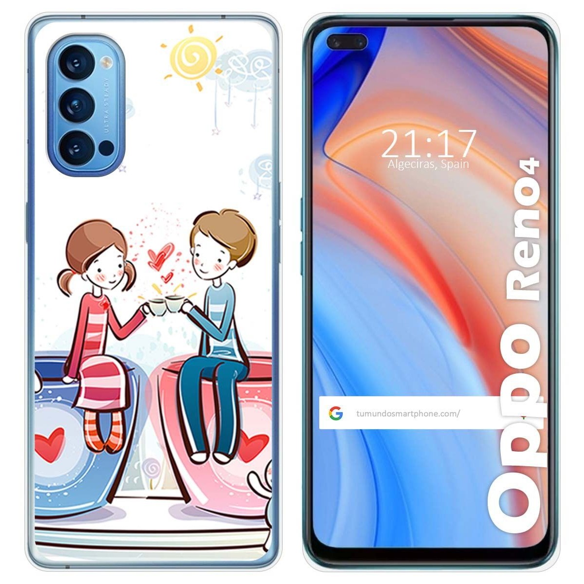 Funda Gel Tpu para Oppo Reno 4 5G diseño Café Dibujos