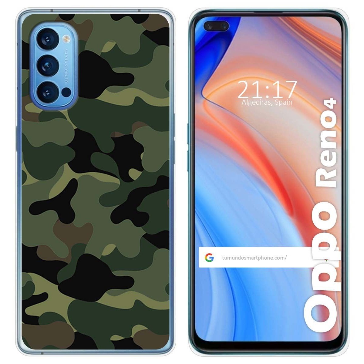 Funda Gel Tpu para Oppo Reno 4 5G diseño Camuflaje Dibujos