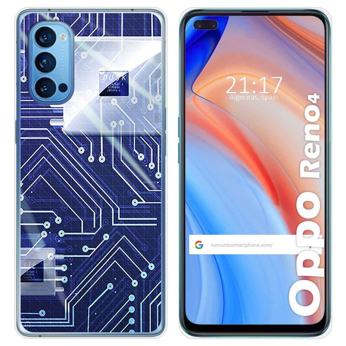 Funda Gel Tpu para Oppo Reno 4 5G diseño Circuito Dibujos