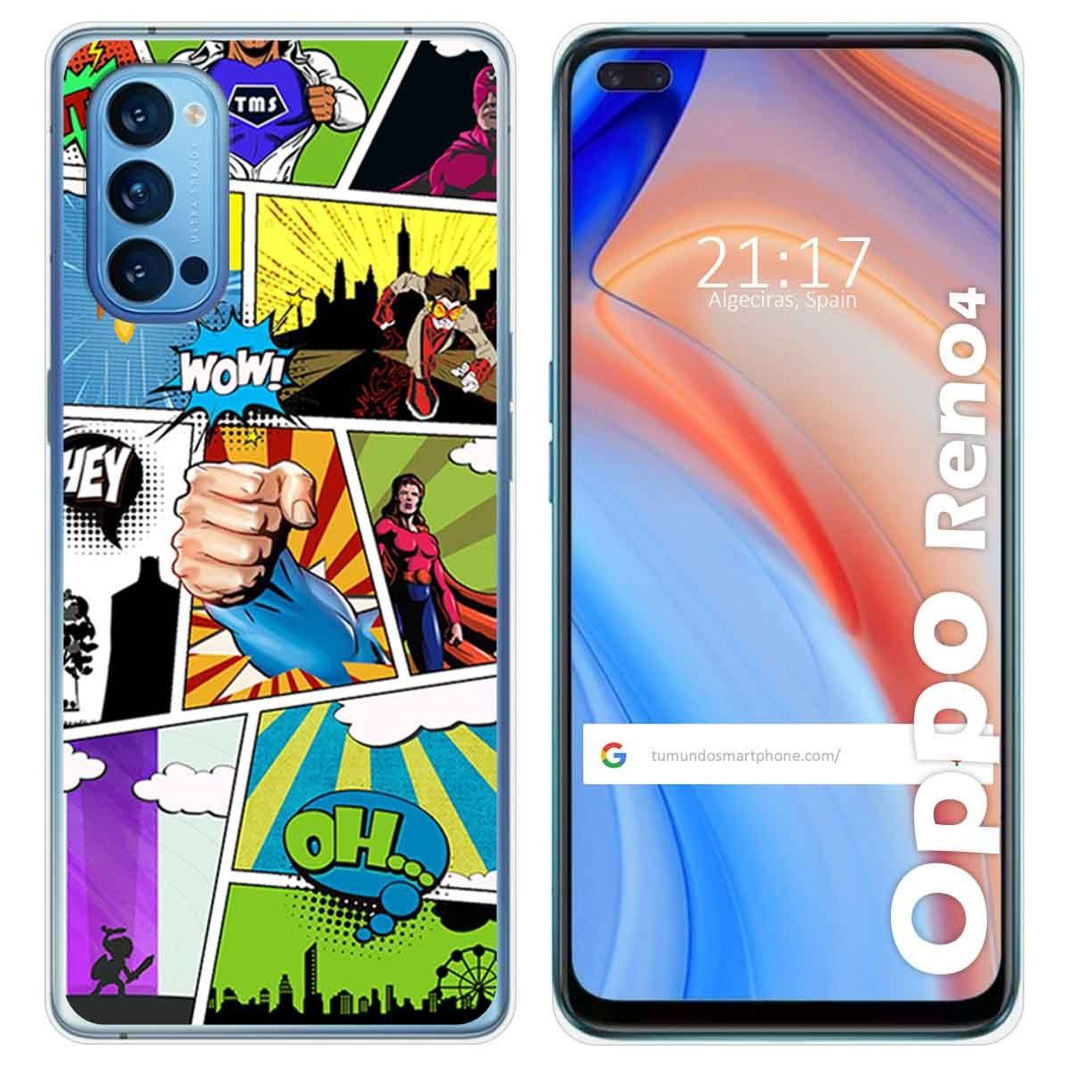 Funda Gel Tpu para Oppo Reno 4 5G diseño Comic Dibujos