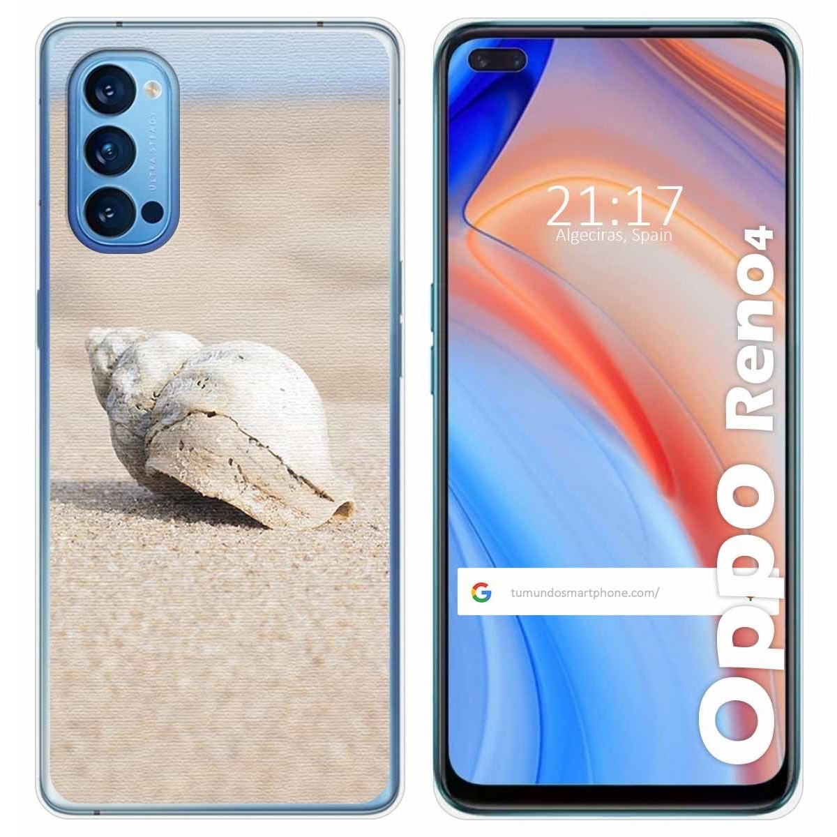 Funda Gel Tpu para Oppo Reno 4 5G diseño Concha Dibujos