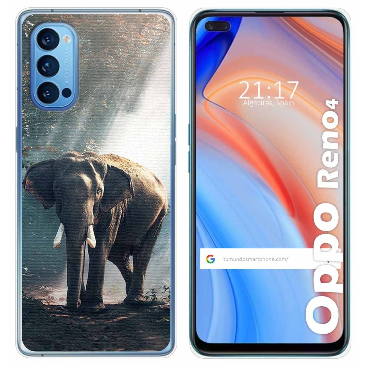 Funda Gel Tpu para Oppo Reno 4 5G diseño Elefante Dibujos