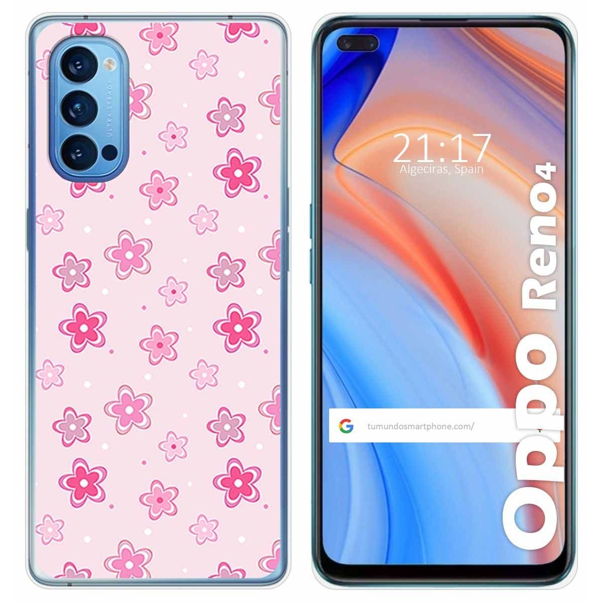 Funda Gel Tpu para Oppo Reno 4 5G diseño Flores Dibujos