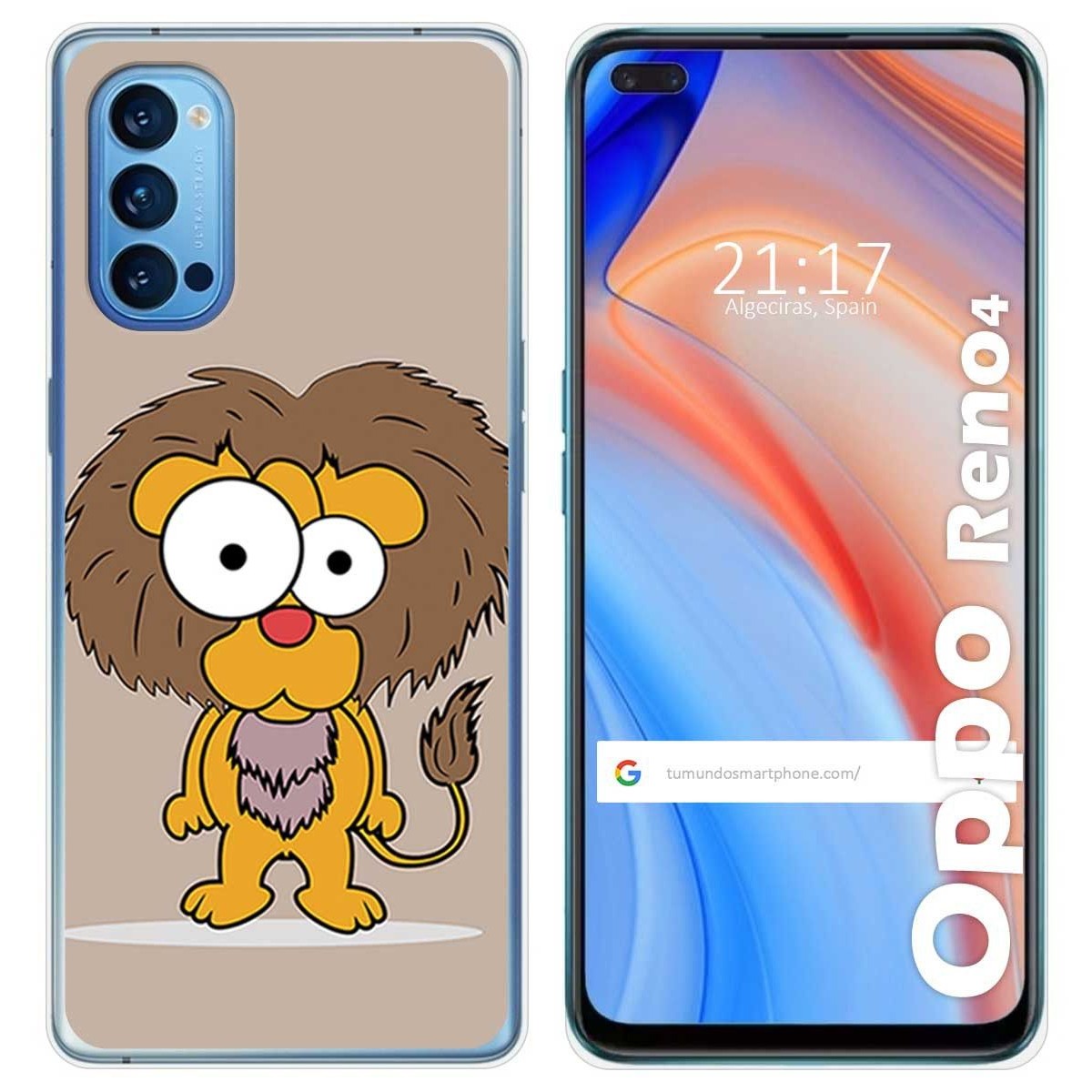 Funda Gel Tpu para Oppo Reno 4 5G diseño Leon Dibujos