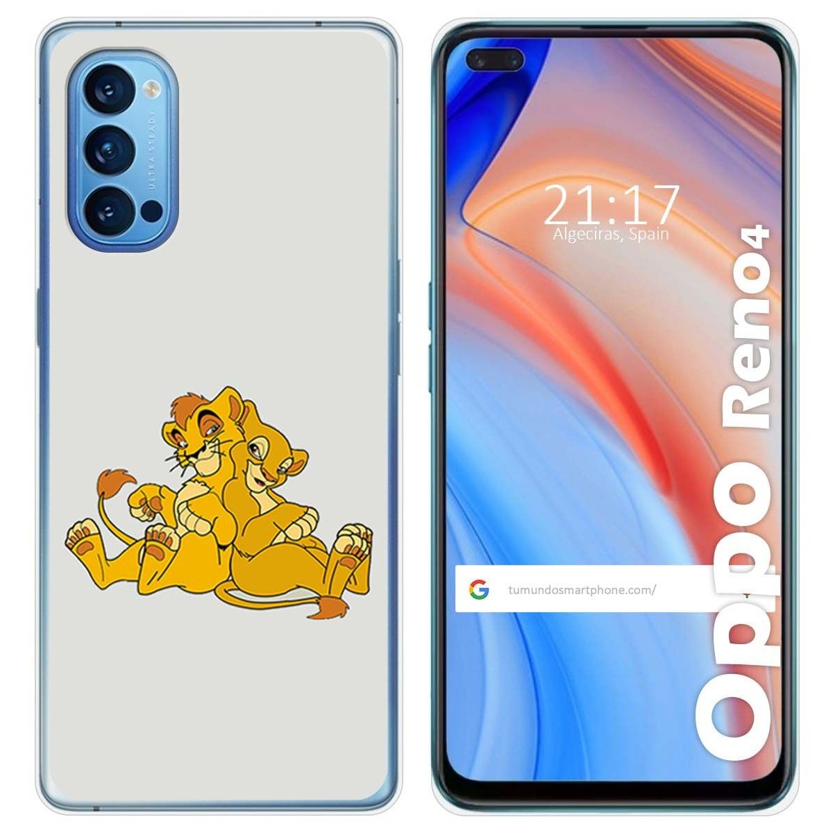 Funda Gel Tpu para Oppo Reno 4 5G diseño Leones Dibujos