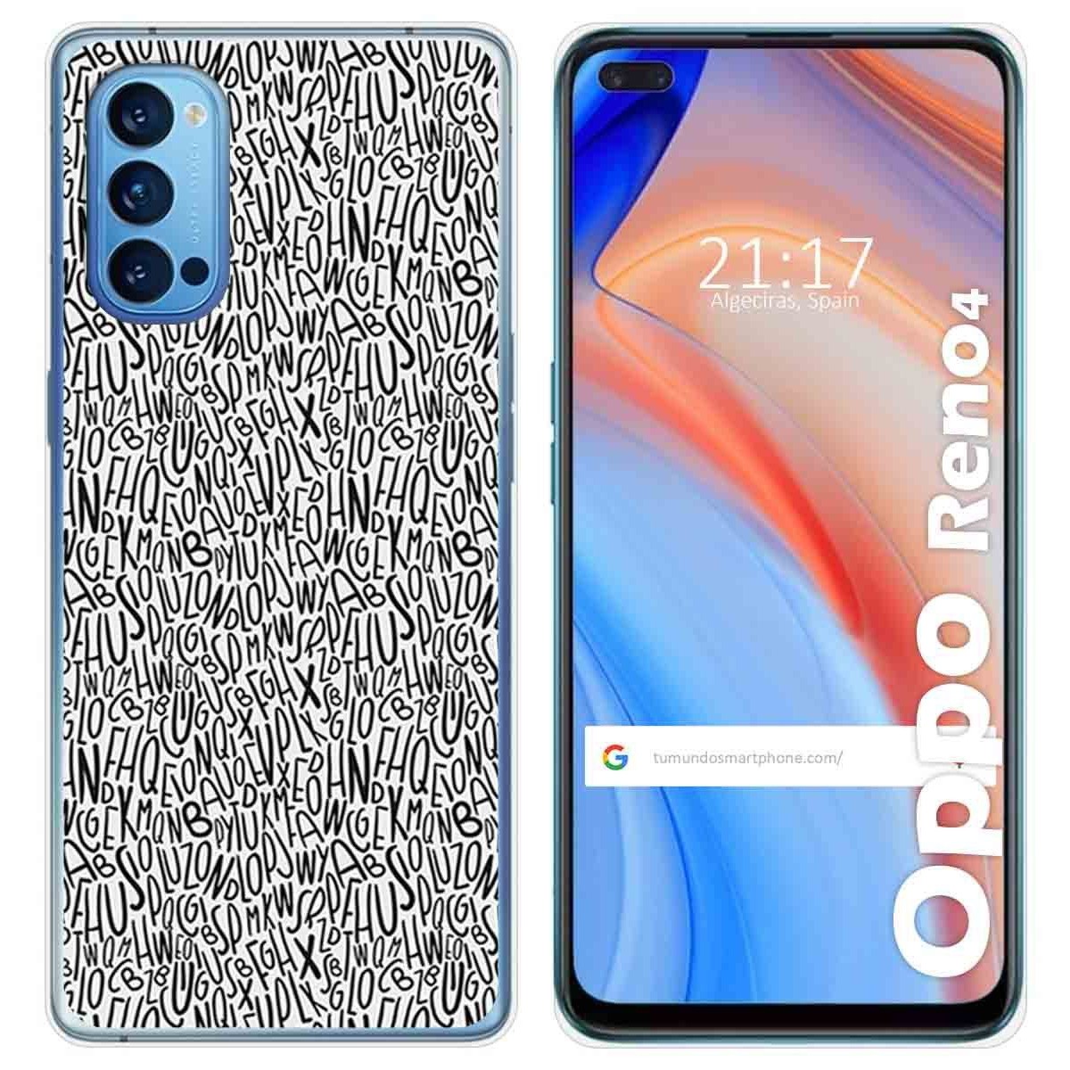 Funda Gel Tpu para Oppo Reno 4 5G diseño Letras Dibujos