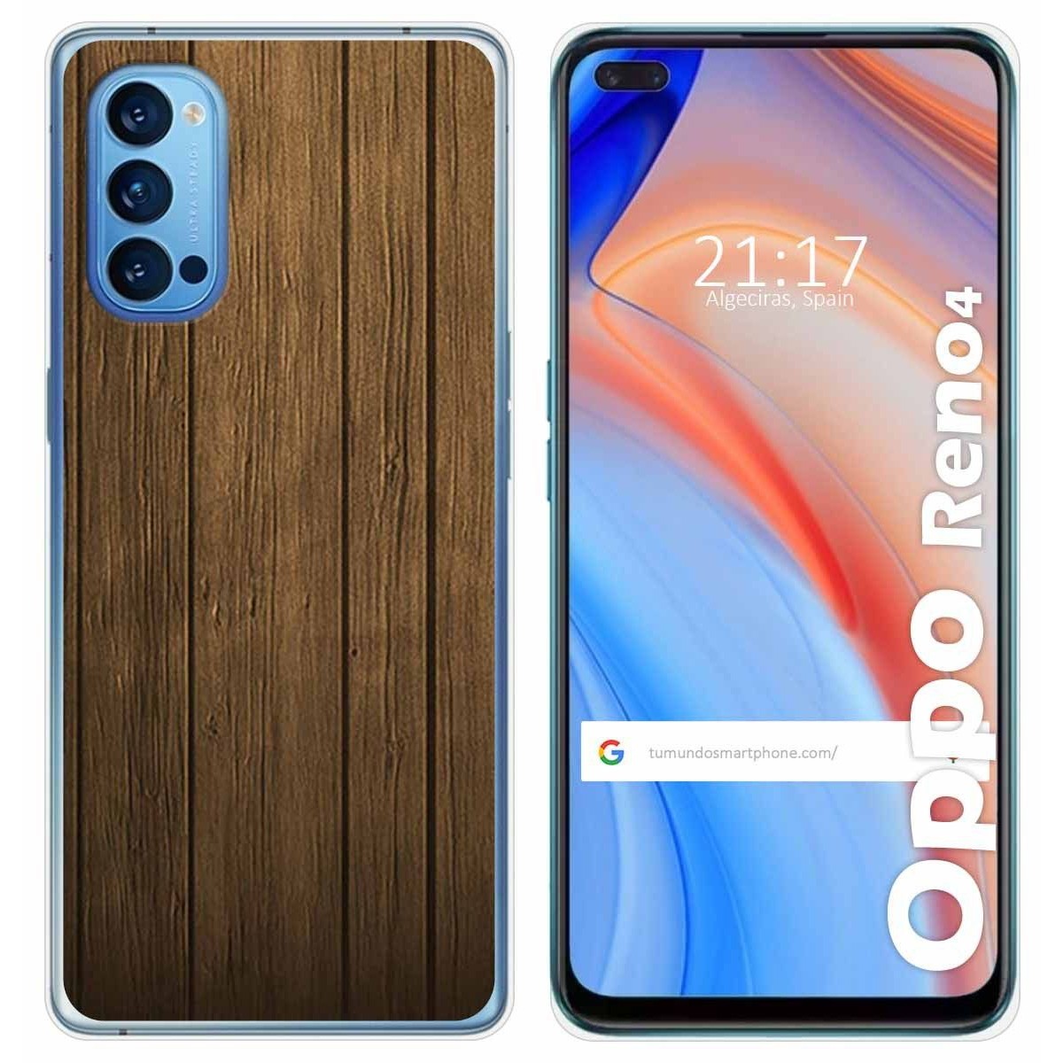 Funda Gel Tpu para Oppo Reno 4 5G diseño Madera Dibujos
