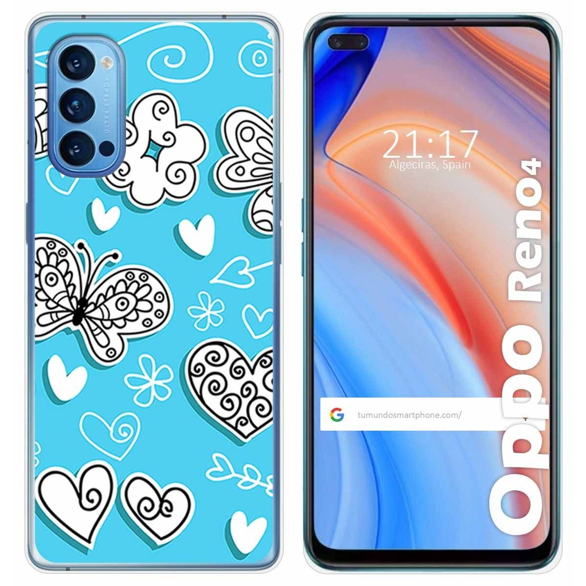 Funda Gel Tpu para Oppo Reno 4 5G diseño Mariposas Dibujos