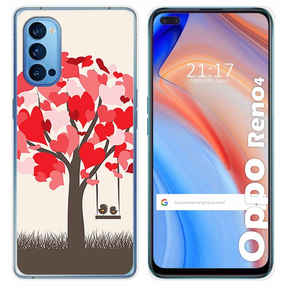 Funda Gel Tpu para Oppo Reno 4 5G diseño Pajaritos Dibujos