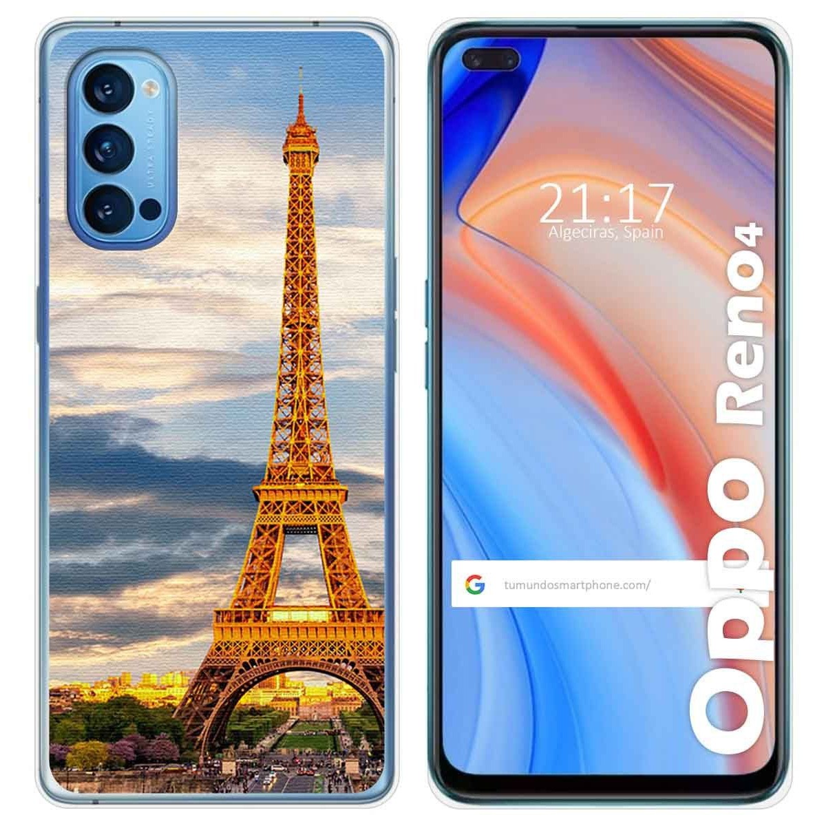 Funda Gel Tpu para Oppo Reno 4 5G diseño Paris Dibujos