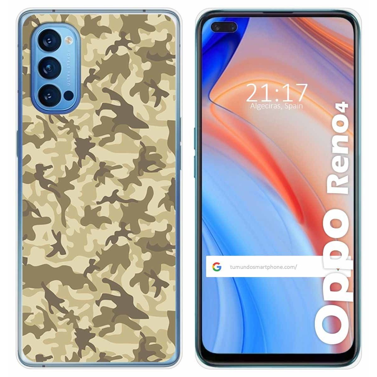 Funda Gel Tpu para Oppo Reno 4 5G diseño Sand Camuflaje Dibujos